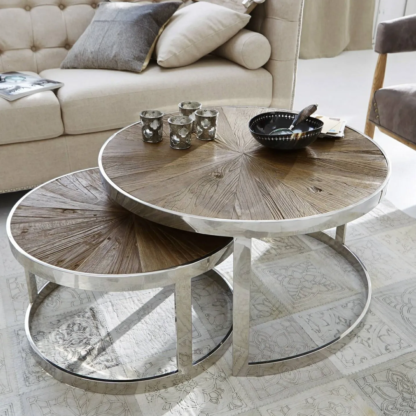 Coppia di tavolini da salotto Houghton