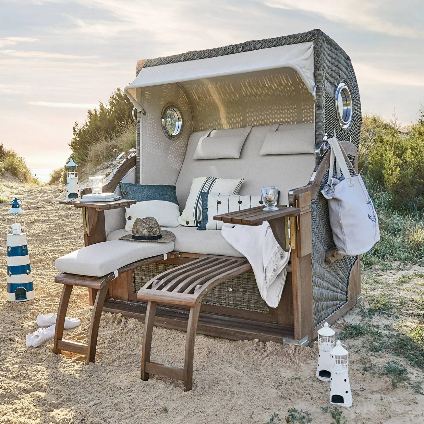 Poltrona da spiaggia in vimini Clifford Beach
